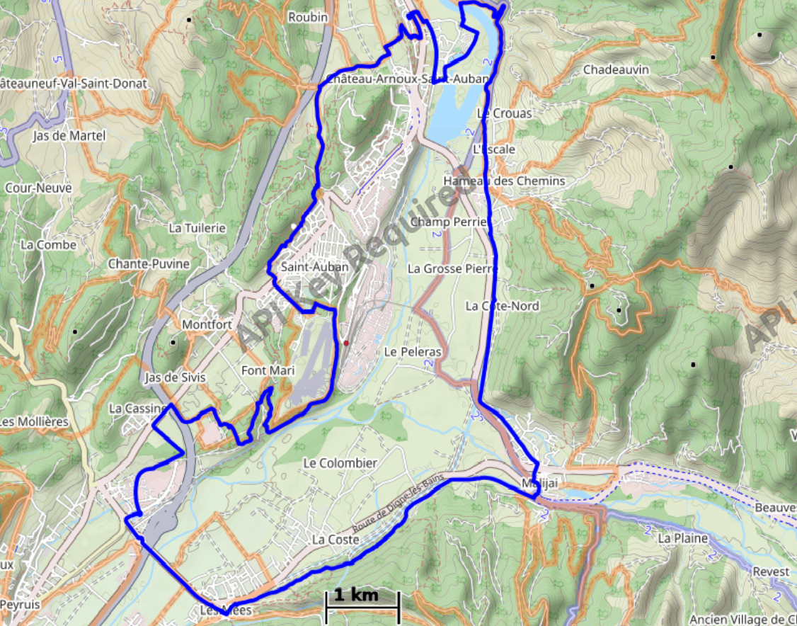 Les étapes de votre parcours à vélo électrique - 30 km